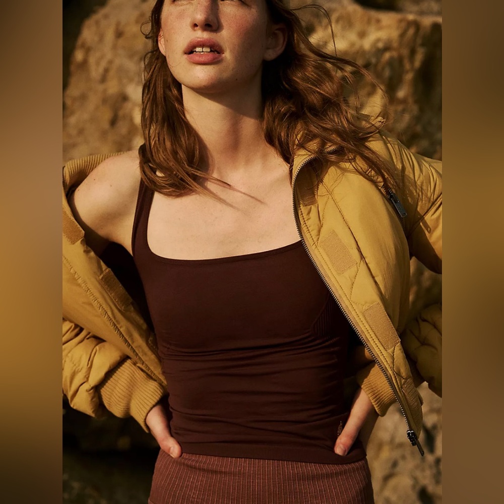 LIKE NEW- Free People: Good Karma Long Tank (Deep Purple/Maroon)